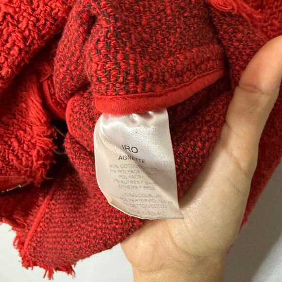 IRO Agnette Tweed Jacket Red Size 1 - Picture 4 of 6